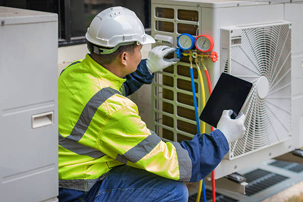 Professional Hvac technician working in Shawboro, NC